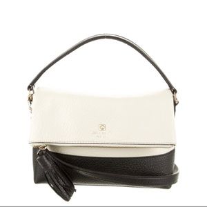 KATE SPADE CARMEN southport avenue leather two tone fold over bag purse